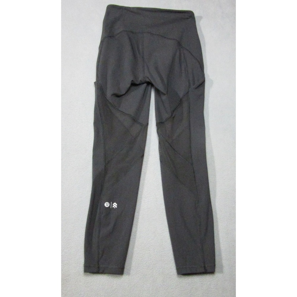 Lululemon Barrys Leggings Womens Medium Black Mesh Panel High Rise Yoga Pants